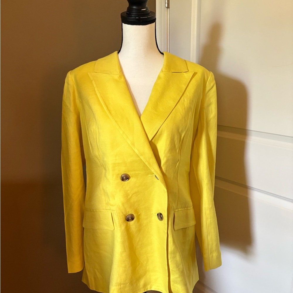 Glowup Blazer CAbi Vibrant Yellow Double-Breasted Blazer